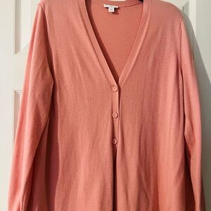 J. Jill Soft Coral Cardigan Sweater